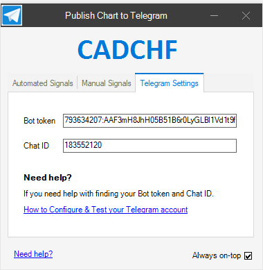 cTrader automated telegram chart settings